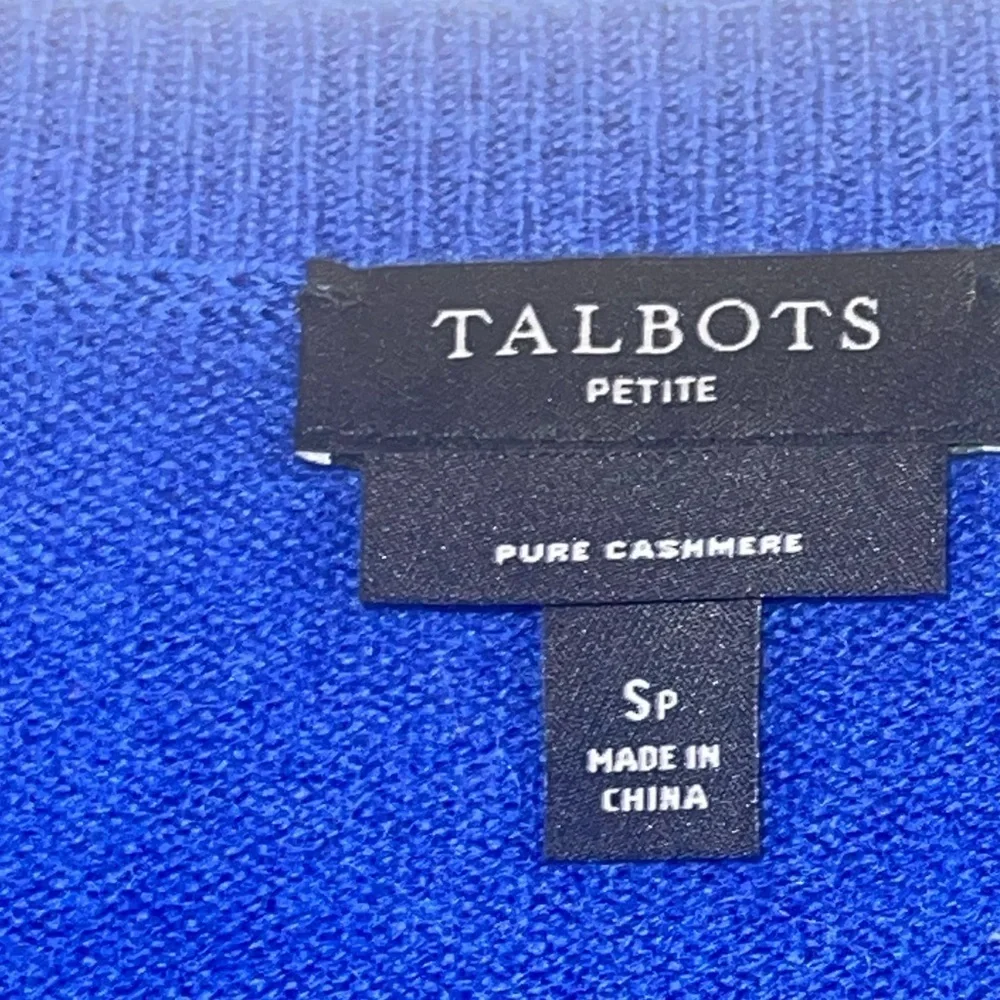 Talbots pure cashmere blue sweater. Pullover, crew neck, GUC, size SP - Picture 5 of 5